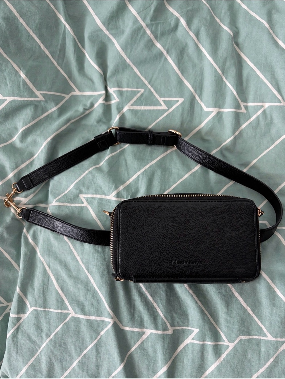 Mazie Days Black Leather Belt Bag used see note on broken crossbody function